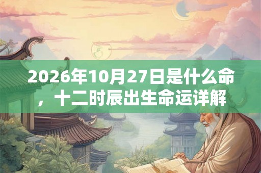 2026年10月27日是什么命，十二时辰出生命运详解