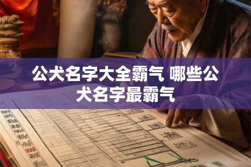 公犬名字大全霸气 哪些公犬名字最霸气 公犬名字大全霸气 哪些公犬名字最霸气