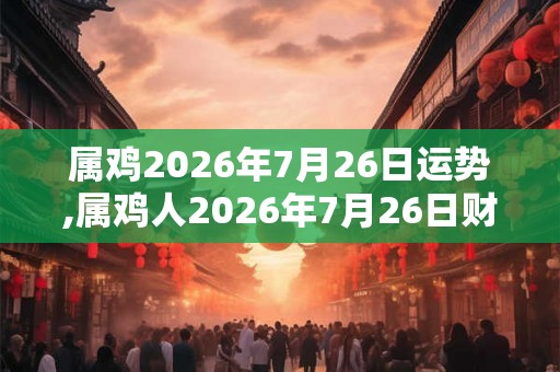 属鸡2026年7月26日运势,属鸡人2026年7月26日财运,生肖鸡2026年7月26日运势