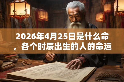 2026年4月25日是什么命，各个时辰出生的人的命运