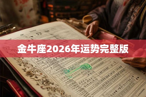 金牛座2026年运势完整版