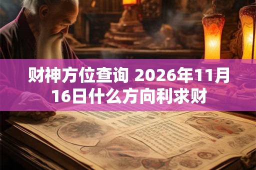 财神方位查询 2026年11月16日什么方向利求财