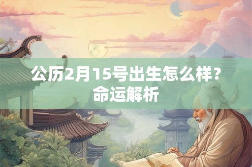 公历2月15号出生怎么样？命运解析