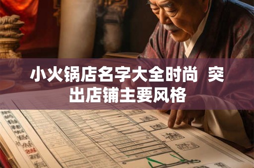 小火锅店名字大全时尚 突出店铺主要风格 小火锅店名字大全时尚 突出店铺主要风格
