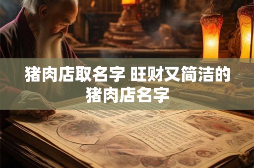 猪肉店取名字 旺财又简洁的猪肉店名字