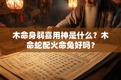 木命身弱喜用神是什么？木命蛇配火命兔好吗？