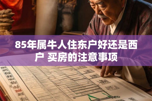 85年属牛人住东户好还是西户 买房的注意事项