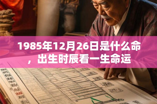 1985年12月26日是什么命，出生时辰看一生命运