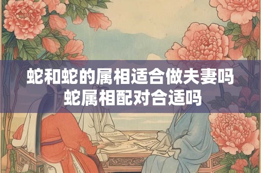 蛇和蛇的属相适合做夫妻吗 蛇属相配对合适吗