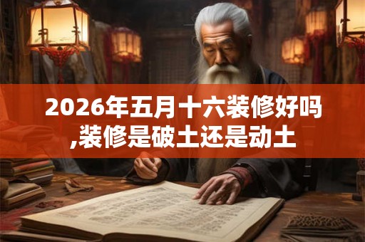 2026年五月十六装修好吗,装修是破土还是动土