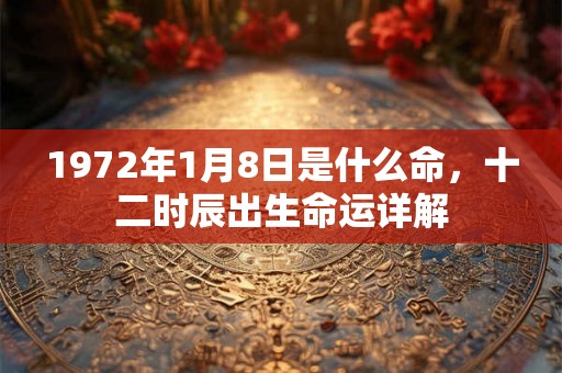 1972年1月8日是什么命，十二时辰出生命运详解