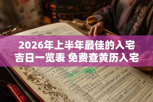 2026年上半年最佳的入宅吉日一览表 免费查黄历入宅的黄道吉日