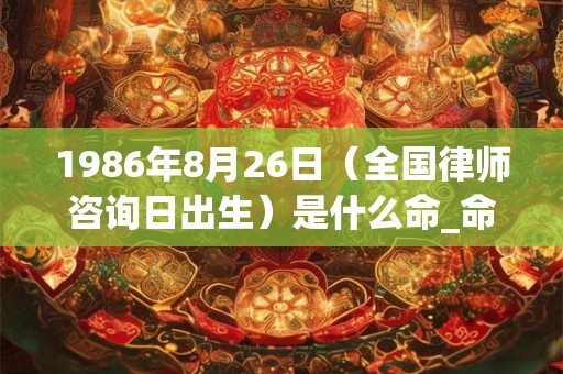 1986年8月26日（全国律师咨询日出生）是什么命_命运如何