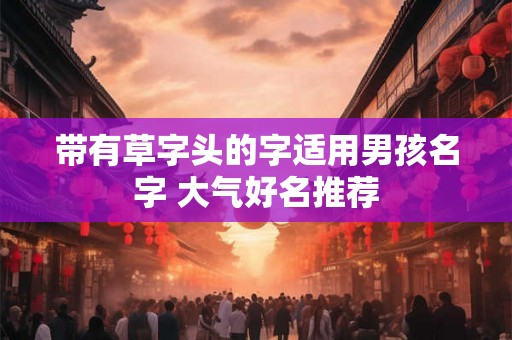 带有草字头的字适用男孩名字 大气好名推荐