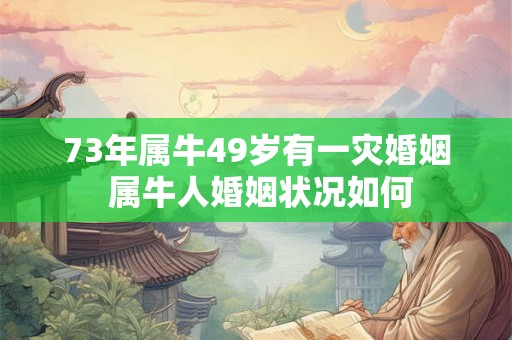73年属牛49岁有一灾婚姻 属牛人婚姻状况如何