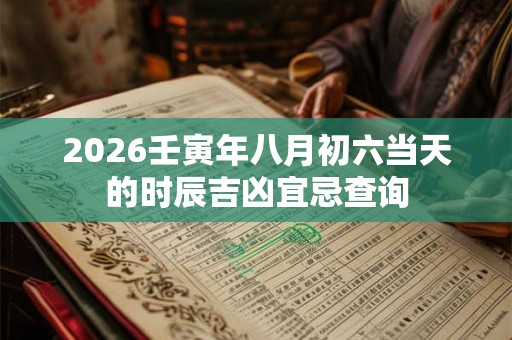 2026壬寅年八月初六当天的时辰吉凶宜忌查询