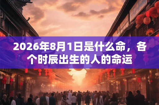 2026年8月1日是什么命，各个时辰出生的人的命运