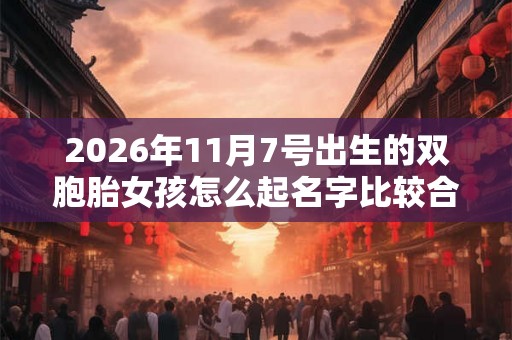 2026年11月7号出生的双胞胎女孩怎么起名字比较合适，五行属什么？