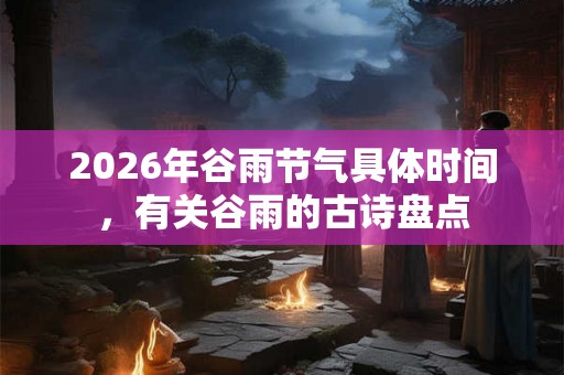 2026年谷雨节气具体时间，有关谷雨的古诗盘点