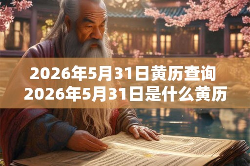 2026年5月31日黄历查询 2026年5月31日是什么黄历
