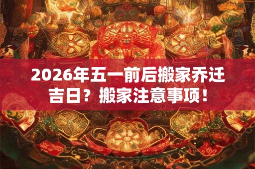 2026年五一前后搬家乔迁吉日？搬家注意事项！