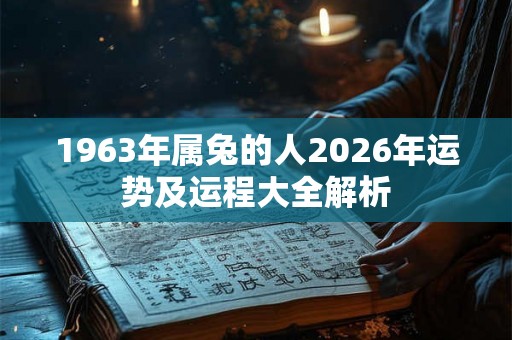 1963年属兔的人2026年运势及运程大全解析