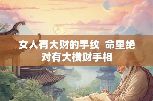 女人有大财的手纹 命里绝对有大横财手相 女人有大财的手纹 命里绝对有大横财手相