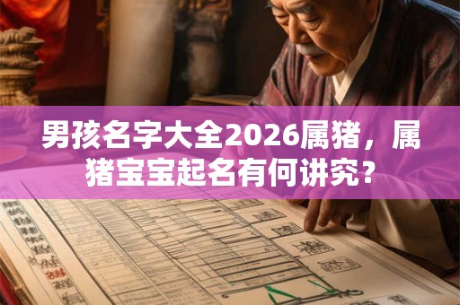 男孩名字大全2026属猪，属猪宝宝起名有何讲究？