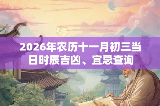 2026年农历十一月初三当日时辰吉凶、宜忌查询