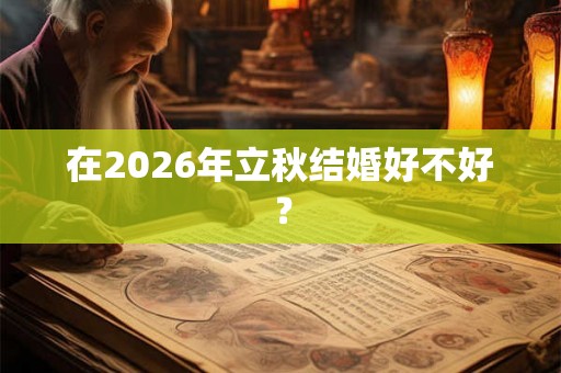 在2026年立秋结婚好不好？