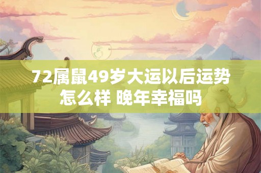 72属鼠49岁大运以后运势怎么样 晚年幸福吗