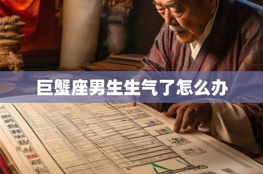 巨蟹座男生生气了怎么办