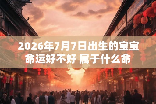 2026年7月7日出生的宝宝命运好不好 属于什么命