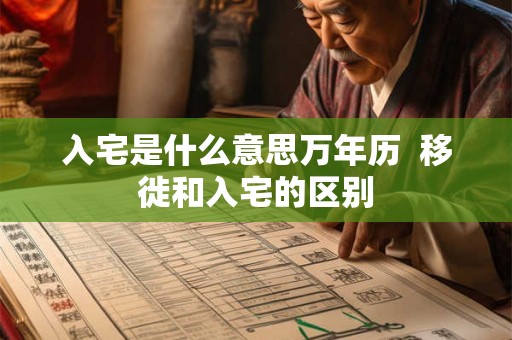 入宅是什么意思万年历  移徙和入宅的区别