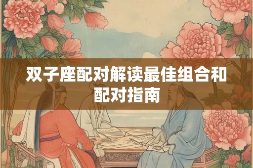 双子座配对解读最佳组合和配对指南