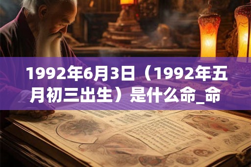 1992年6月3日(1992年五月初三出生)是什么命_命运如何 1992年6月3日(1992年五月初三出生)是什么命_命运如何