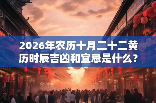 2026年农历十月二十二黄历时辰吉凶和宜忌是什么？