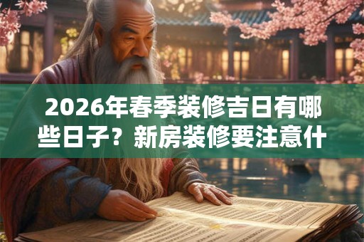 2026年春季装修吉日有哪些日子？新房装修要注意什么？