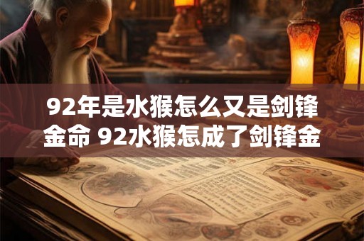 92年是水猴怎么又是剑锋金命 92水猴怎成了剑锋金命