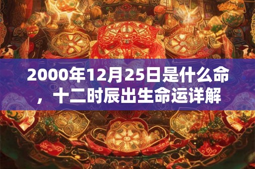 2000年12月25日是什么命，十二时辰出生命运详解
