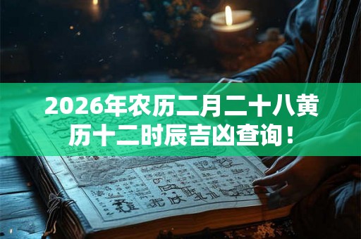 2026年农历二月二十八黄历十二时辰吉凶查询！
