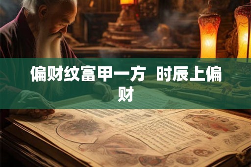 偏财纹富甲一方  时辰上偏财