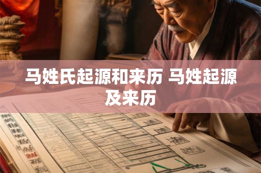 马姓氏起源和来历 马姓起源及来历
