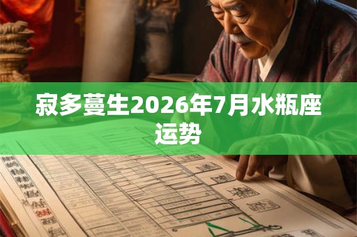 寂多蔓生2026年7月水瓶座运势 寂多蔓生2026年7月水瓶座运势