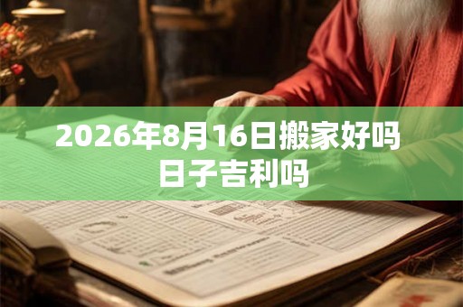 2026年8月16日搬家好吗 日子吉利吗