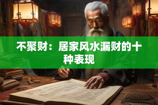 不聚财：居家风水漏财的十种表现