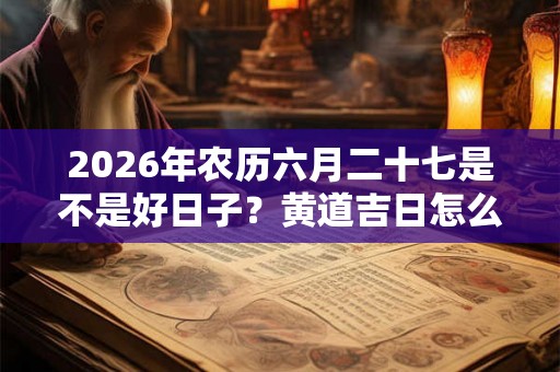 2026年农历六月二十七是不是好日子？黄道吉日怎么看？