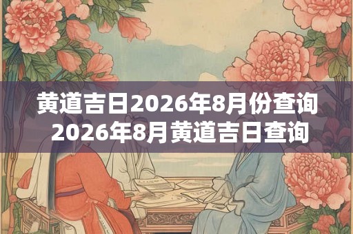 黄道吉日2026年8月份查询 2026年8月黄道吉日查询