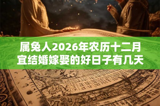 属兔人2026年农历十二月宜结婚嫁娶的好日子有几天