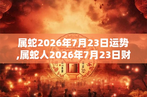 属蛇2026年7月23日运势,属蛇人2026年7月23日财运,生肖蛇2026年7月23日运势